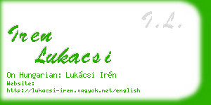 iren lukacsi business card