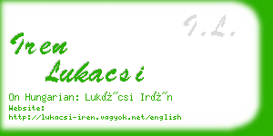 iren lukacsi business card